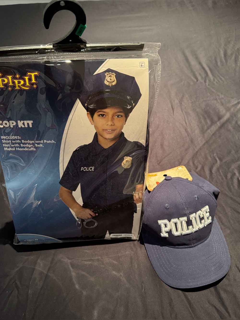 Spirit Navy Police Costume Kit with POLICE Cap - Navy Blue